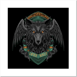 Lone Wolf Engraving Art Posters and Art